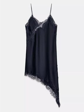 Zara Blue Lace Asymmetrical Dress